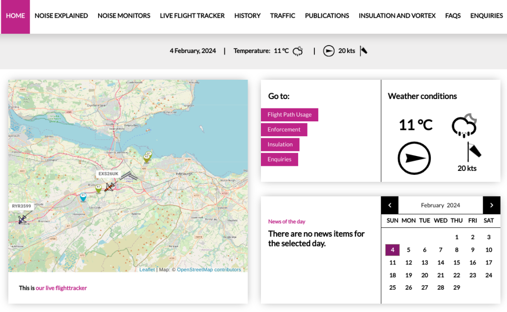 Screenshot of tracker tool